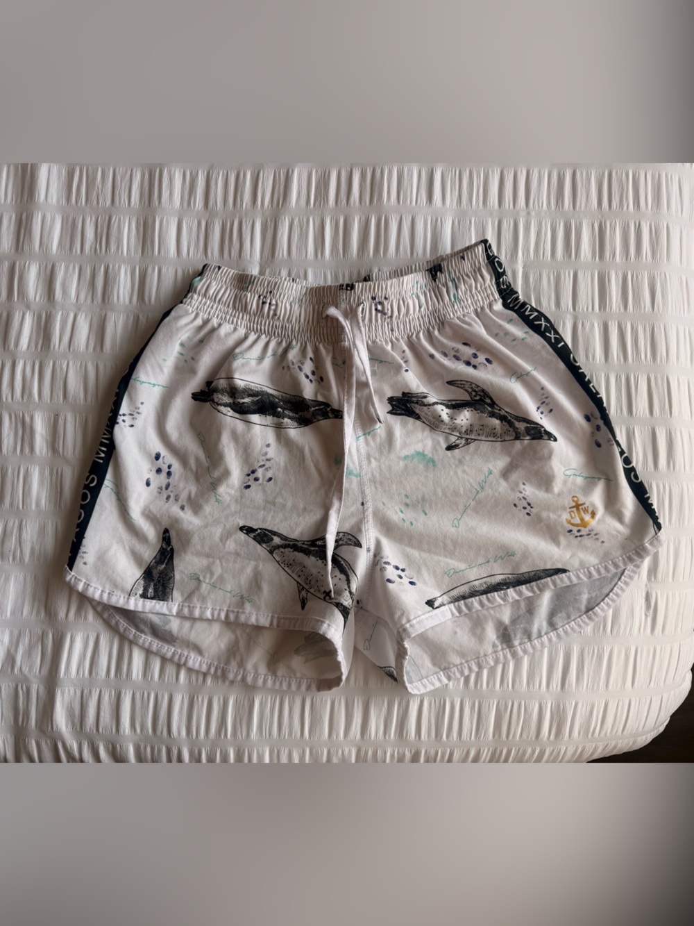 Whale Print White Women’s Lounge Shorts